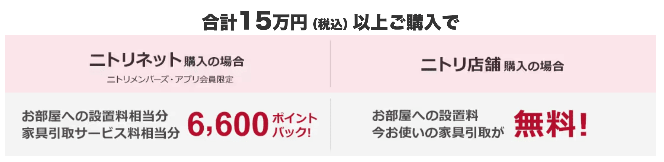 ニトリの家具引き取りサービス